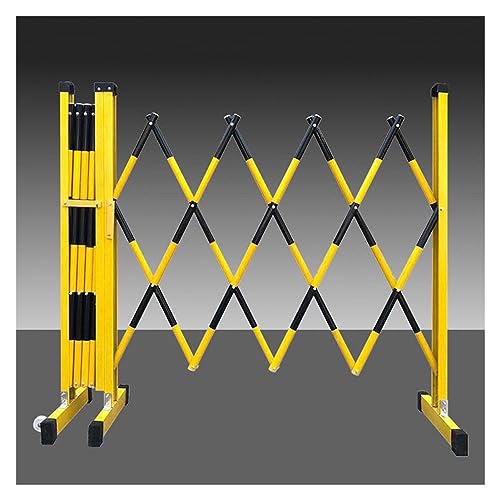 1 recinzione di sicurezza stradale espandibile con ruote, barriera da giardino regolabile e cancelletto retrattile a forbice (H120 cm x L350 cm)