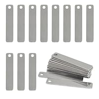 StayMax Metall-Gravurrohlinge, Edelstahl, Rechteckig, Blanko, 25 Stück, 5 cm x 1 cm