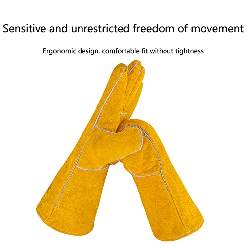 Welding Gloves, Mig Welding Gloves Stick Welding Gloves Tig Welding Gloves For Men And Women 14 Inches Cowhide Split Leather #TOP5