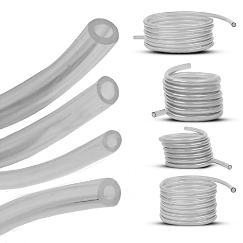 4 Sizes Petrol Fuel Gas Line Pipe Hose Tubing For String Trimmer Chainsaw Blower Lawn Mower and other Power Tools For 2 Cycle Small Engine Poulan Craftman and more (Clear 4PC)