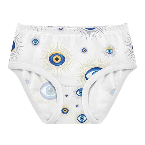 Toddler Briefs, Blue Eyes White Girls' Cotton Brief Underwear, 2T–8 Years