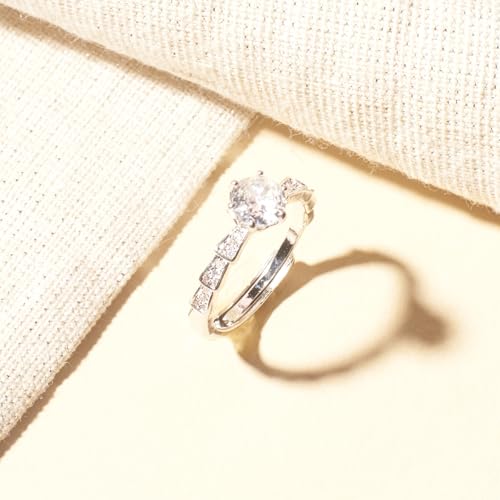 Image of SALTY Anti Tarnish Finger Ring for Women | Adjustable Fancy Jewellery Design | Fashion Accessories for Girls | Minimal Jewelry | Gift for Diwali, Christmas, Marriage, Birthday