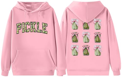 Pickle - Sudadera con capucha Pickle Jar, sudadera con capucha Coquette Pickle, sudadera con capucha, cuello con capucha, sudadera con capucha Pickle Jar, rosa, S