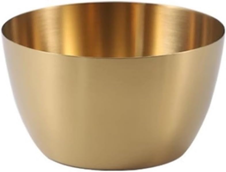 Mixing bowls,Stainless Steel Cold Noodle Bowl Fruit Salad Bowl Golden Mixing Bowl(18cm)