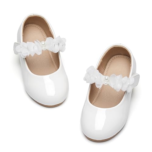 Image of GINFIVE Toddler Girls Dress Shoes Little Girls Mary Janes Ballerina Flats Shoes Toddler