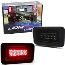 iJDMTOY Black-Out Smoked Lens Rear Bumper Reflectors Replace Full LED 2-In-1 Tail Brake Light Kit Compatible With 2005-2009 Hummer H2