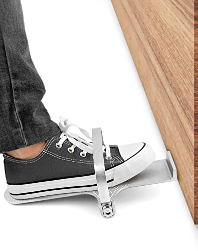 Qwork Foot Panel Lifter, Aluminum Alloy Door Lifter Tool, For Drywall Install, Hinge Installation, Plywood Lifting Tool For Sheetrock, Glass, Ceramic Tile, Silver #TOP4