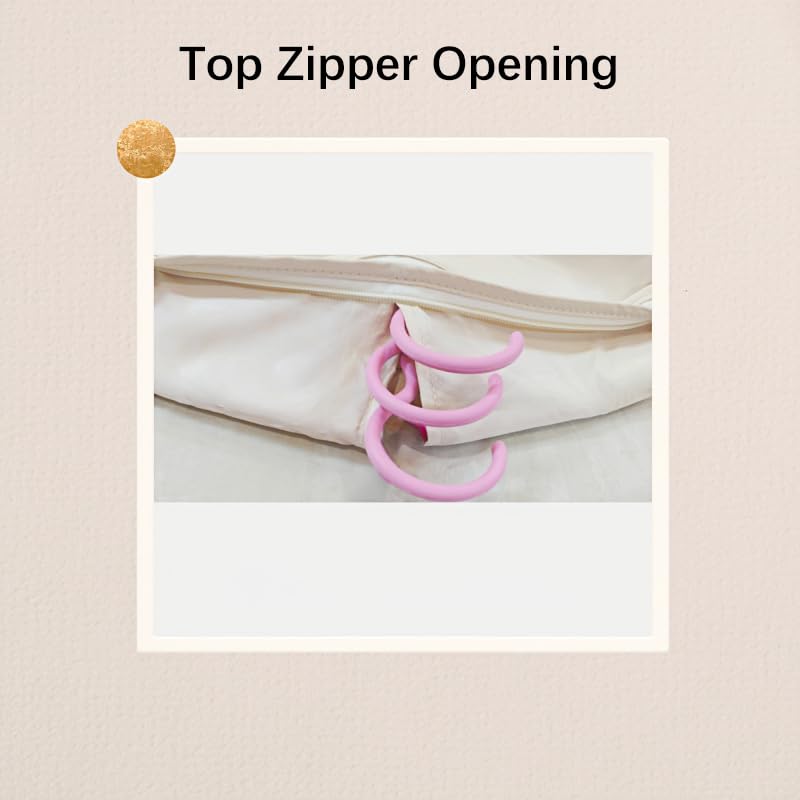Space Saving Hangable Garment Bag with Self Compression Zipper - Organizer for Closet(Pink，S)4