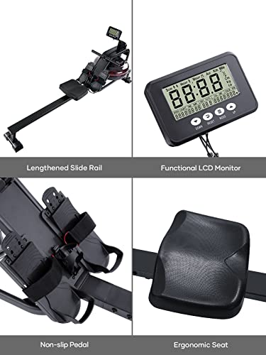 Water Rowing Machine For Home Use Water Resistance 300 Lbs Weight Capacity Row Machine Exercise Rower Equipment With Digital Monitor #TOP5