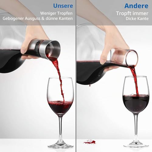 Foto von glastal Dekanter aus Kristallglas mit integriertem Belüfter