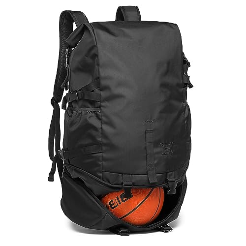 KONO Reiserucksack Basketball Rucksack mit unterem Ballfach Große...