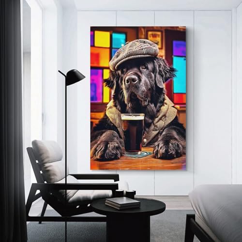 Pub dog décoration murale toile salon moderne tableau 40x60