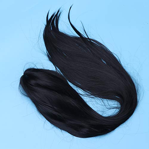 Lurrose 80cm metade reta perucas sintéticas longas perucas de cabelo humano aplique acessório de bel