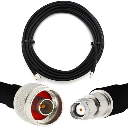 Câble RP-SMA mâle vers N mâle 30m HF400 faible perte 50 Ohm UltraFlex