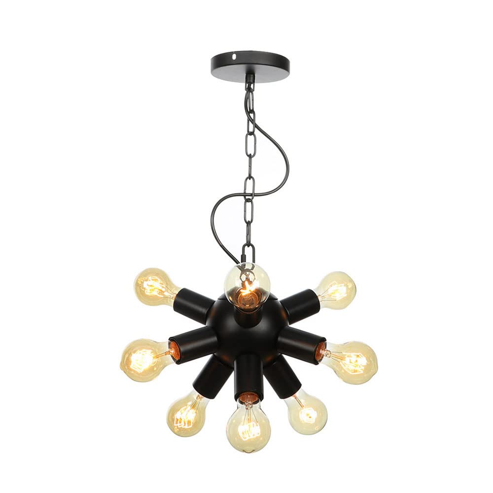 FYZDLAOR Vintage Wrought Iron Chandelier,Decorative Pendant Light for Living Room Bedroom Cafe Teahouse Bar Dining Room Club（E27）