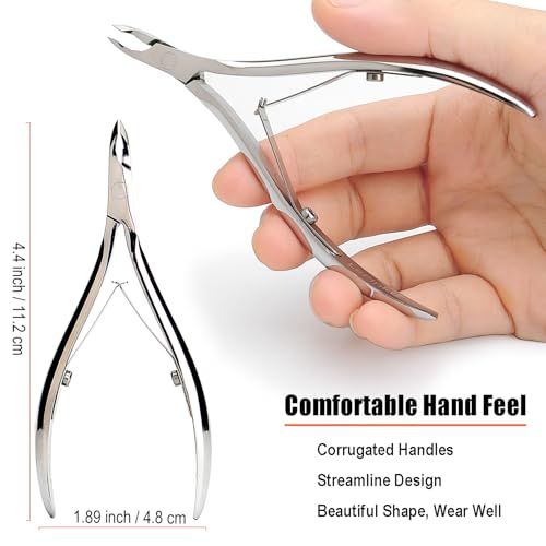 LePinko Salon-Quality Cuticle Trimmer with Cuticle Pusher, Super Labor-saving Cuticle Cutter, Sharp Cuticle Clippers for Manicurist, Professional Pedicure Manicure Nail Care Tool, 5mm Jaw