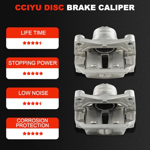 cciyu Front Left & Right Brake Calipers Assembly w/Bracket 19B2880 19B2881 2003 2004 2005 2006 2007 2009 2010 2011 2012 For Nissan For Murano by cciyu - Image 5