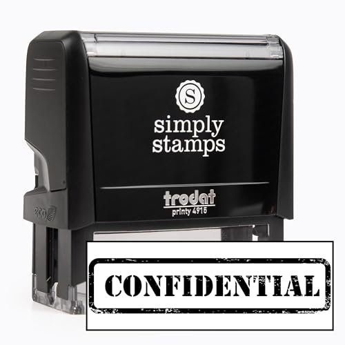 Confidential Office Stamp | 4 Different Sizes | 20 Designs | Multiple Color Options | Perfect for Quick Validation of Office Documents (Confidential, Xtra Wide)