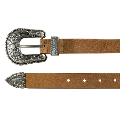Image of Lucky Brand Women's Western Leather Belt | Classic | Fashion | Vintage | Buffalo Leather | Western-Inspired