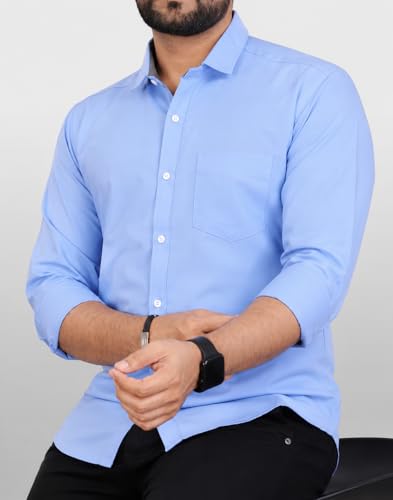 Image of CB-COLEBROOK Men's Casual, Regular Fit, Solid Colour, Lightweight, Button Down, Casual Wear, Shirt with Pocket. Suitable for Office & Casual Use