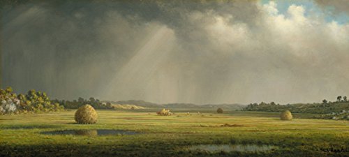 Get Custom Art Martin Johnson Heade - Newburyport Meadows, Canvas Art Print Wall Decor - Size 12x24 Inches