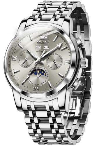 Image of OLEVS Mens Automatic Watches Skeleton Mechanical Self Winding Luxury Fashion Dress Wrist Watch Luminous Waterproof