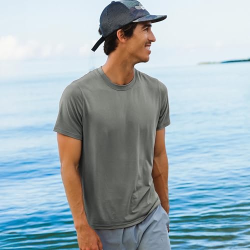 Free Fly Men's Motion Tee - Crew Neck Bamboo Viscose T-Shirt with Sun Protection UPF 50+4