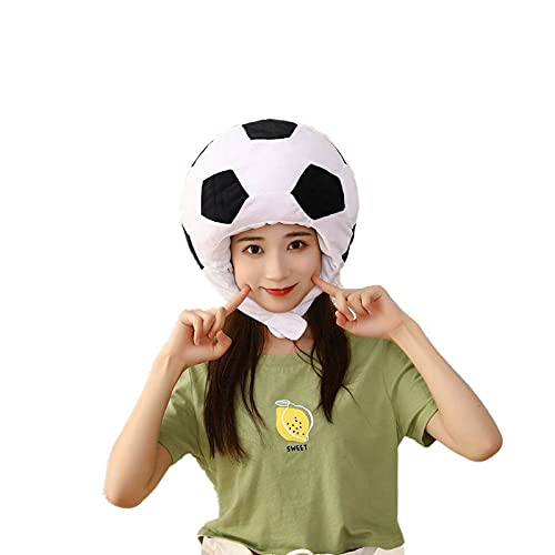 Funny Plush Sports Ball Cap Football Basketball Rugby Badminton Shaped Hat Novelty Headwear for Sports Events Party Photo Props (Football)