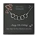 Efy Tal Jewelry Happy 50th Birthday Gifts for Women Necklace, Sterling Silver 5 Rings Five Decades Necklaces Gift Ideas