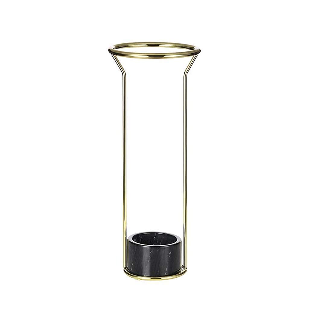 Porte-parapluies en fer sur pied de 50cm, bac de rangement au sol doré pour entrée