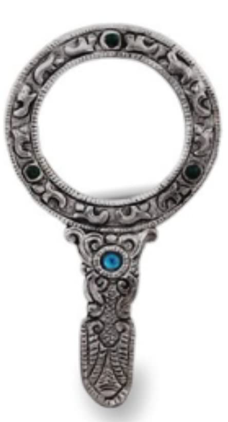 SAARTHI Rajasthani Handcrafted Aesthetic Vintage Antique Elegant Decorative Royal Multipurpose Portable Magnifying Round Hand Mirror with Handle | Mini Compact Pocket Friendly Mirror for Makeup/ Travel/Beauty Parlour Salon/Jewellery / Shaving| Bathroom| Living Room| Bedroom| Dressing Room| Vanity Table top Décor| Gift for Women/Girls/Men (8x14 cm)