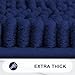 Grandaily Chenille Striped Bathroom Rugs 24x16, Extra Thick and Absorbent Bath Mats, Non-Slip Soft Plush Shaggy Shower Carpet, Machine Wash Dry, Bath Rug for Bathroom, (Small, Navy)
