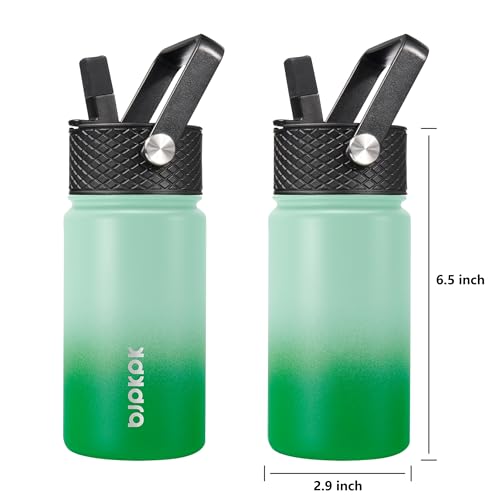 Image of BJPKPK Insulated Water Bottle, 15oz Stainless Steel with Straw Lid