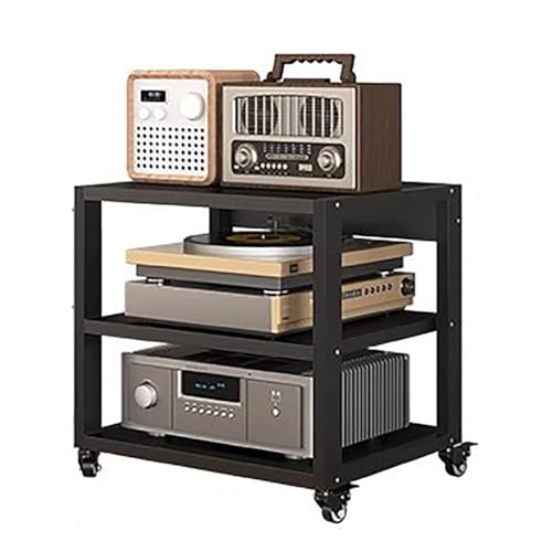 Gabinete de audio compacto de 2 niveles con ruedas para maximizar el espacio en casa 2