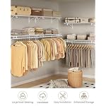 2 Pack Closet Shelves with Triangular Brackets and Hanging Rod, 4FT X 12IN Wall Mounted Wire Shelving Orgnizer for Closet,Laundry Room,Pantry,Load Up to 150lb, White - Image 4