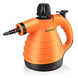【Con sistema de calentamiento rápido y potente】Con la potencia de 1050 W, el limpiador a vapor se calienta en 4 minutos aproximadamente. Funciona con 175 ml de agua y emite vapor continuo durante 8-10 minutos. Además, la boquilla giratoria ayuda a limpiar en profundidad.