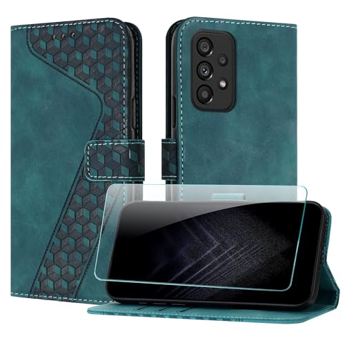 JayModCase Case for Samsung Galaxy A23/M13 4G/M23 5G/F23 5G with Screen Protector, PU Wallet for Galaxy M23 5G cover [Card Holder][Magnetic Closure][Kickstand] 360 Shockproof Protective Case - Green