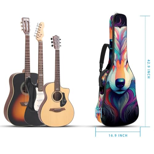 JRHEJTFZ Housse pour guitare acoustique de 1,9 cm d’épaisseur – Imperméable – Durable et élégant – Motif loup de dessin animé avec fleur violette, Multicolore., 42.9×16.9×4.7 in, Motif imprimé - Les Beatles, Paul McCartney, John Lennon, RIngo Starr, George Harrison JRHEJTFZ Housse pour guitare acoustique de 1,9 cm d'épaisseur - Imperméable - Durable et élégant - Motif loup de dessin animé avec fleur violette, Multicolore., 42.9x16.9x4.7 in, Motif imprimé – Image 6