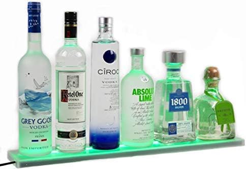 Set of LED Illuminated Wall Mount Shelves - Includes Connection Wire for Linking The Two Shelves