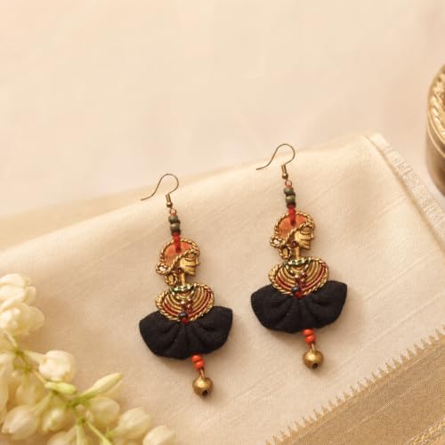 Image of Royal Queen & Empress Handcrafted Tribal Dhokra Earrings Collection for Women - Statement Ethnic Designs in Multiple Colours
