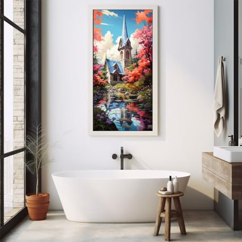 Diamond Painting Campagne d'automne grand format 160x80cm pour adulte