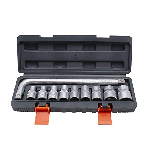 FINDER BS192547S - Set di 10 chiavi a bussola metriche da 8 a 22 mm con manico a L