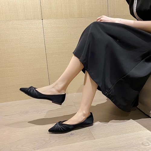Flats for Women Dressy Casual Comfortbale Bow Ballet Flat Shoes Pointed Toe Work Office Shoes4