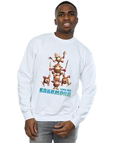 Disney Men's Moana Fear The Kakamora Sweatshirt White Small