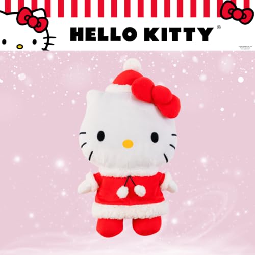 Image of Hello Kitty Santa Holiday & Christmas Bedding Super Soft Plush Cuddle Pillow Buddy, (Officially Licensed Product) By Franco