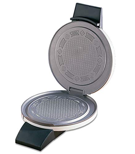 Foto von Cloer 261 Hörncheneisen für hauchdünne, knusprige Hörnchen, 800 W, Hörnchengröße 14,5 cm Durchmesser, mit Antihaftbeschichtung, stufenlos wählbarer Bräunungsgrad mit Drehregler, weiß, Metall, único