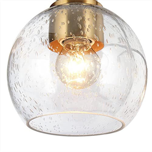 KSANA Black and Gold Chandeliers, 5 Light Mid-Century Modern Kitchen Island Lighting with Seeded Glass Shade Sputnik Chandelier for Dining Room, Foyer and Entryway by KSANA - Image 6