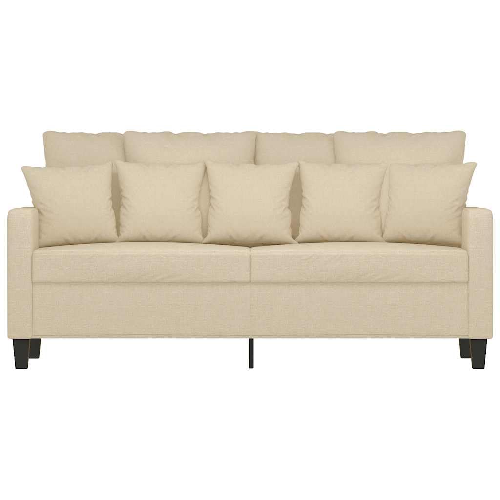 2-Sitzer-Couch Creme 140 cm Stoff mit Schlaffunktion und Stauraum für Wohnzimmer und Gästezimmer, platzsparendes Polstergarnitur mit Federkern, modernem Design