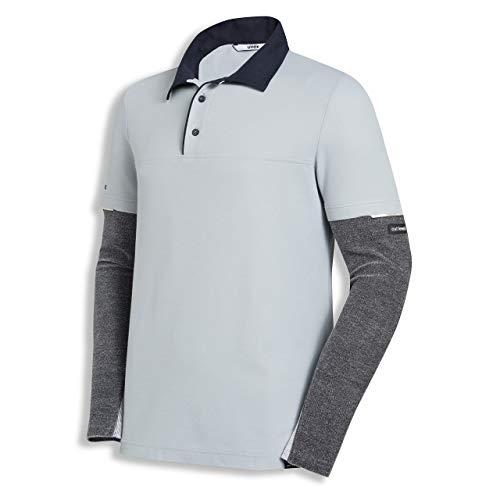Uvex Polo coupe nanoflex avec protection contre les coupures - Vêtement professionnel à manches longues avec protection sous les bras, Gris clair/anthracite, 3XL