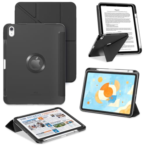 ProCase for iPad A16 11th/10th Gen Smart Case with Pencil Holder -Black - image 1
